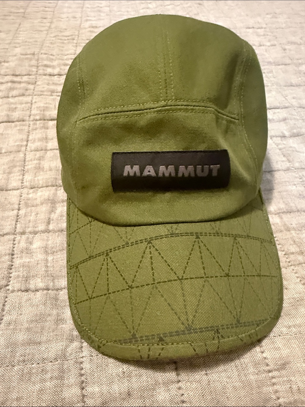 Mammut Green Five-Panel Cap with Logo Patch